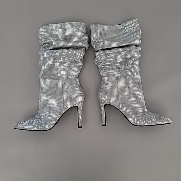 Gianni Bini x Nastia Liukin Kiki Rhinestone Slouchy Pointed Toe Dress Boots 7M