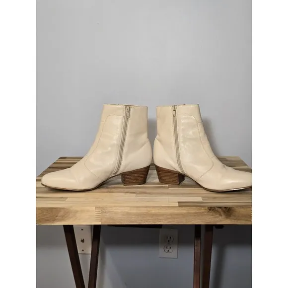 Giorgio Brutini Calloway Men's White Leather Ankle Dress Boots Size 8.5M Zip