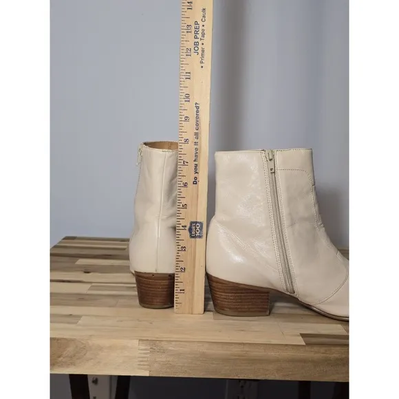 Giorgio Brutini Calloway Men's White Leather Ankle Dress Boots Size 8.5M Zip