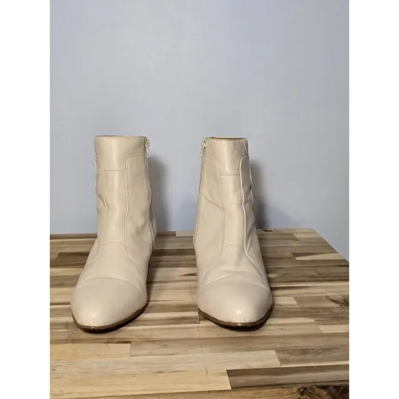 Giorgio Brutini Calloway Men's White Leather Ankle Dress Boots Size 8.5M Zip