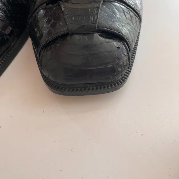 Giorgio Brutini Genuine Snakeskin Men's Black Sandals Sz 11.5M