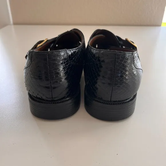 Giorgio Brutini Genuine Snakeskin Men's Black Sandals Sz 11.5M