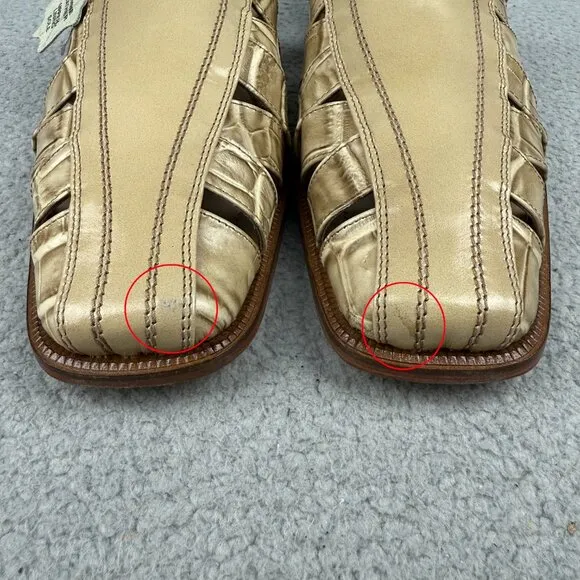 Giorgio Brutini Sandals Mens 11.5 Shoe Beige Tan Crocodile Print Slip On Vintage