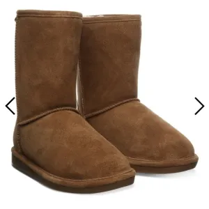 Girl’s Bearpaw Boots Size 3 Brown Youth tall Cow Suede upper/Wool Blend lining.