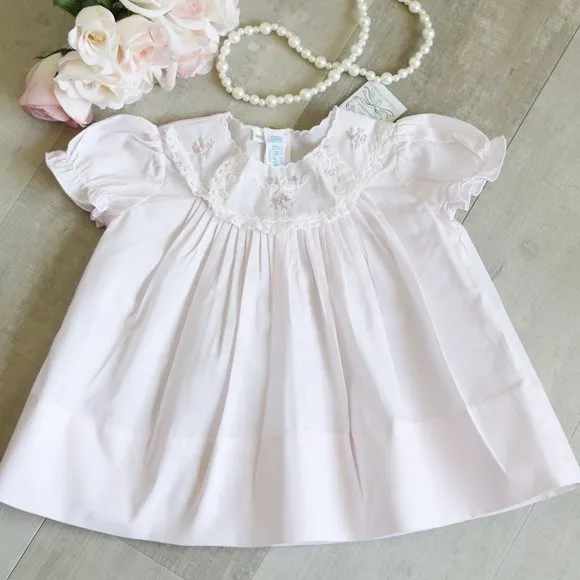 Girl's Heirloom Blanket Floral Embroidery Baby Shower Gift Feltman Brother's NWT