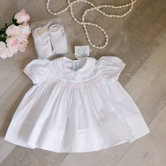 Girl's Heirloom Blanket Floral Embroidery Baby Shower Gift Feltman Brother's NWT