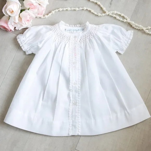Girl's Heirloom Blanket Floral Embroidery Baby Shower Gift Feltman Brother's NWT