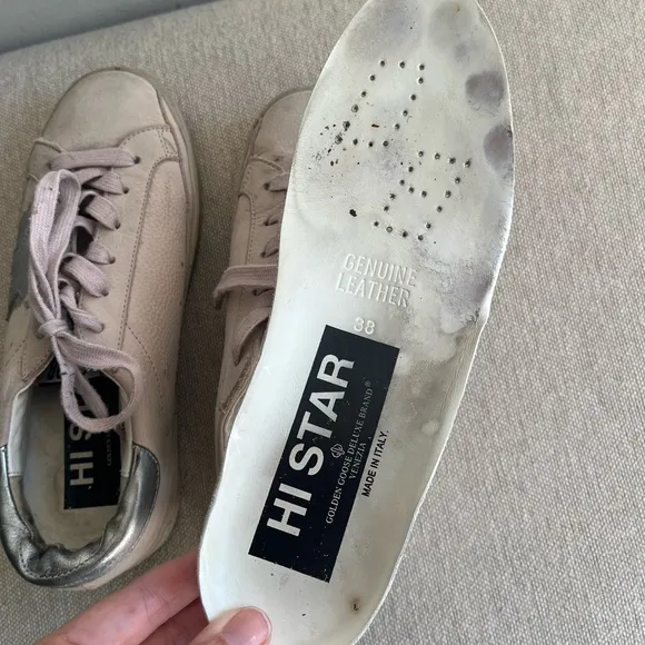 GOLDEN GOOSE Hi Star Leather Sneakers Size 38