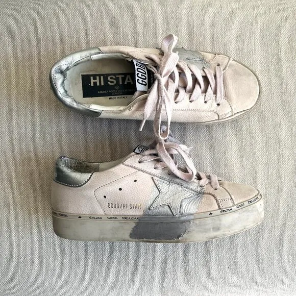 GOLDEN GOOSE Hi Star Leather Sneakers Size 38