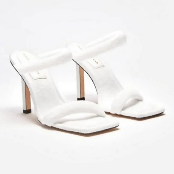 GOOD AMERICAN Terry Slip On High Heel Sandals Womens 8.5