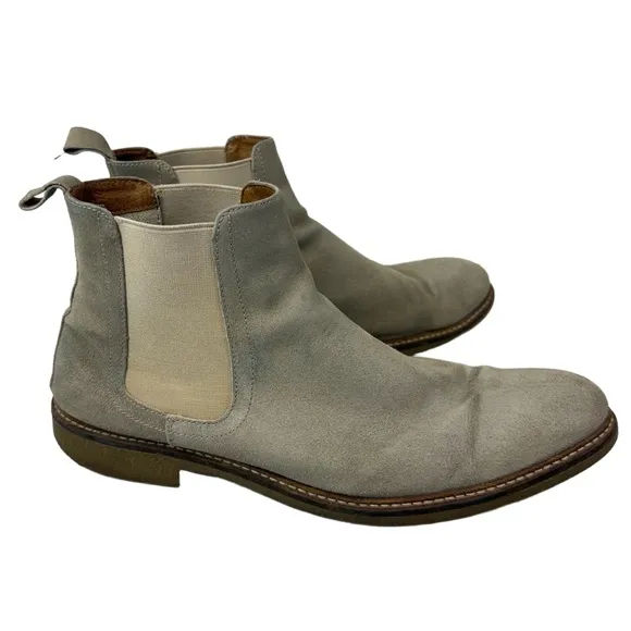 Gordon Rush Mens 10 Clyde Gray Suede Chelsea Boots Pull On