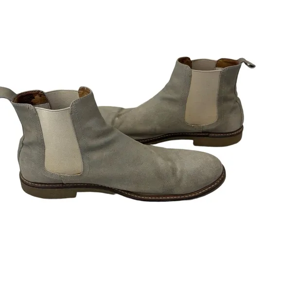 Gordon Rush Mens 10 Clyde Gray Suede Chelsea Boots Pull On
