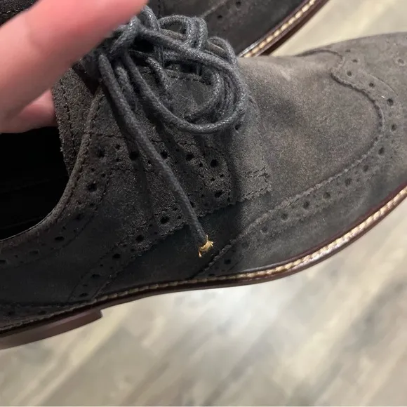 GORDON Rush Mens Kinsley Navy/gray Waxed Suede shoes size 7