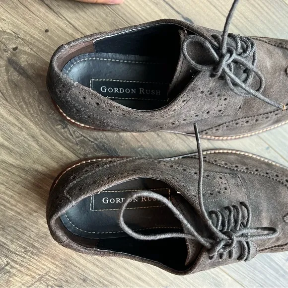 GORDON Rush Mens Kinsley Navy/gray Waxed Suede shoes size 7