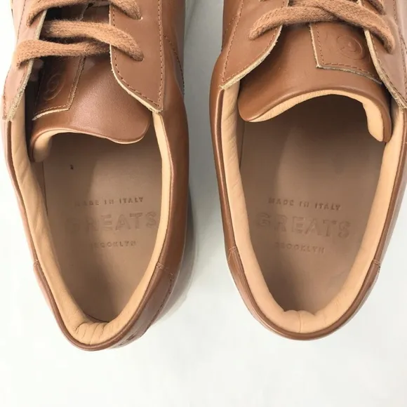 Greats Brooklyn Men's Sneakers Royale Cognac Brown Leather Lace Up Shoes Sz 13