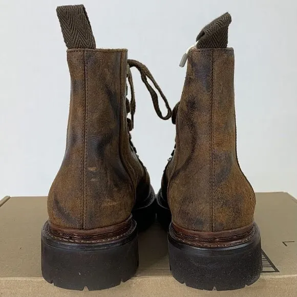 Grenson Womens Brady Distressed Brown Suede Ankle Boots Sz US‎ 9 UK 7
