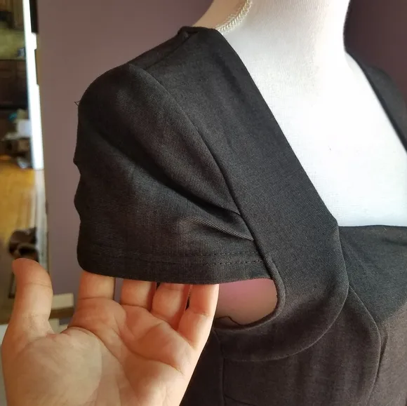 Grey Midi Sweetheart Neckline Dress from Europe