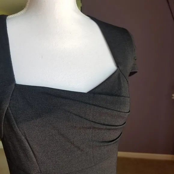 Grey Midi Sweetheart Neckline Dress from Europe