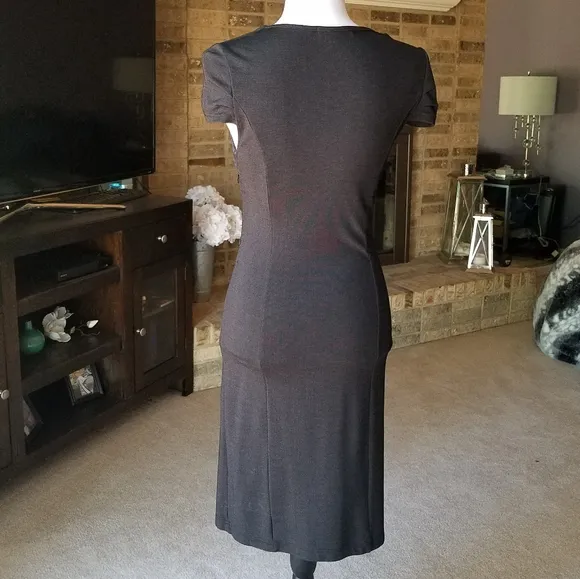 Grey Midi Sweetheart Neckline Dress from Europe