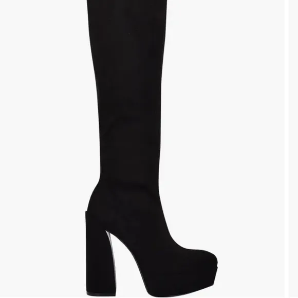GUESS Cristy Black Faux Suede Over The Knee Platform Boot Size 8.5