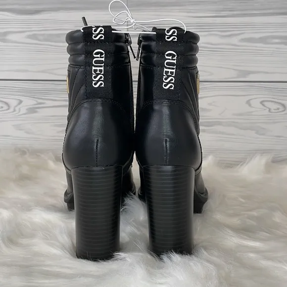 GUESS Manners Platform Heel Lace-Up Boots