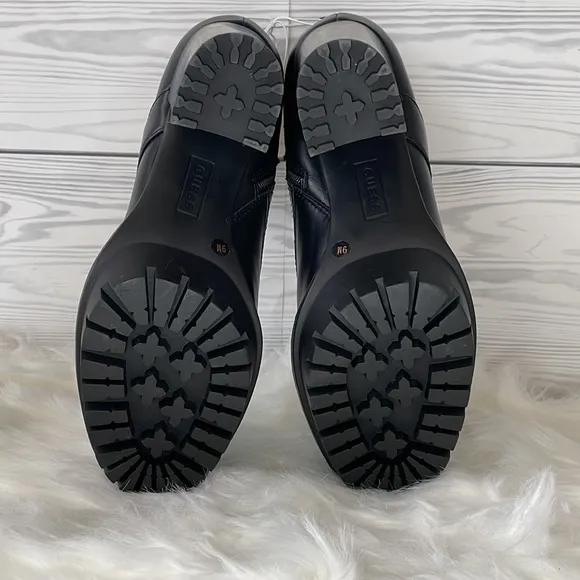 GUESS Manners Platform Heel Lace-Up Boots