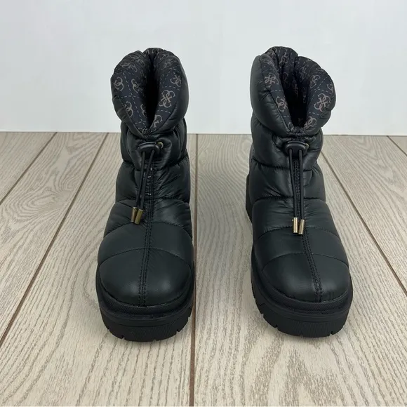 GUESS Women's Leeda Cold Weather Puffer Boots 9M Black