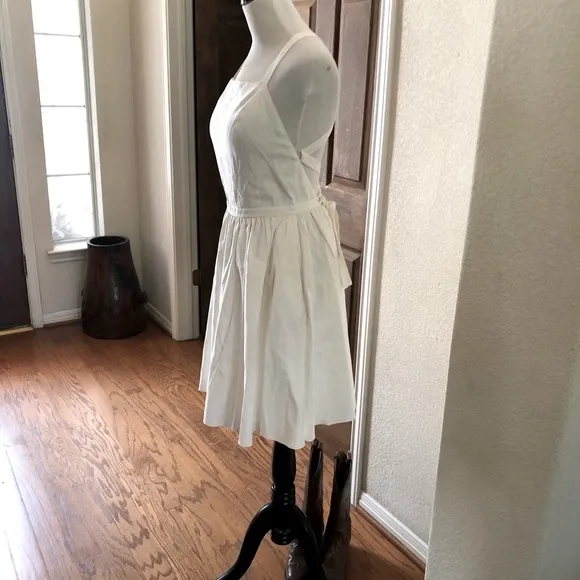 Halston Heritage Womens Criss Cross Apron Dress Off White Sexy Size 6 Designer