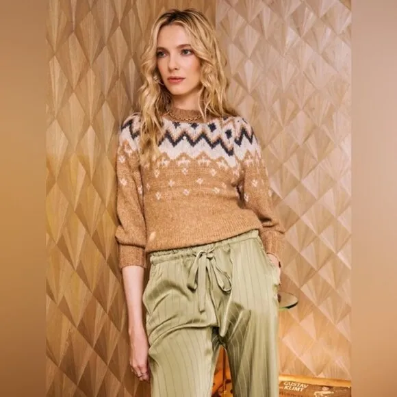 HEARTLOOM The Sara Sweater  Birch large EUC