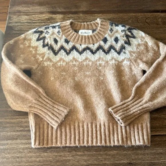 HEARTLOOM The Sara Sweater  Birch large EUC