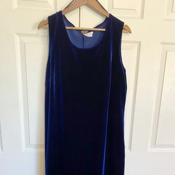 Helen Blake - Y2K style Blue velvet shift dress