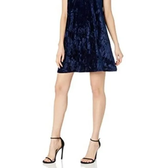 Helen Blake - Y2K style Blue velvet shift dress