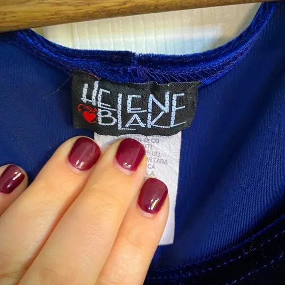 Helen Blake - Y2K style Blue velvet shift dress