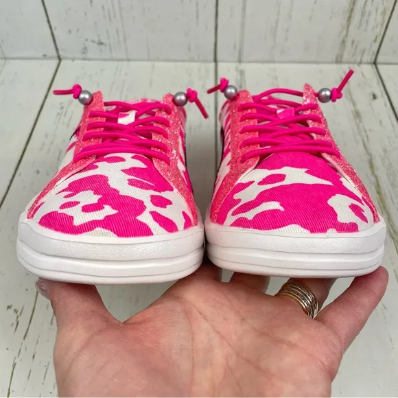 Hey Dude Karina Cow Shoes Electric Pink