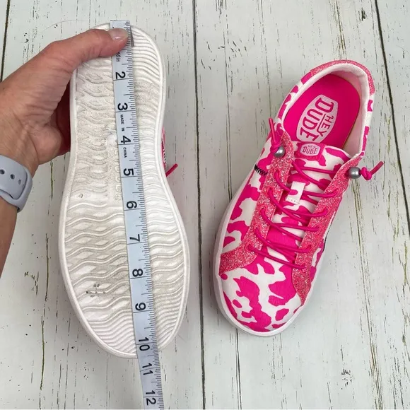 Hey Dude Karina Cow Shoes Electric Pink