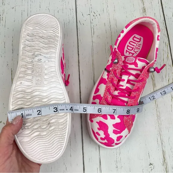 Hey Dude Karina Cow Shoes Electric Pink