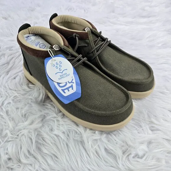 Hey Dude Men's Size 12 Wally Mid GripR Workwear Dusty Olive Shoes New