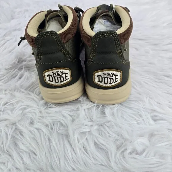 Hey Dude Men's Size 12 Wally Mid GripR Workwear Dusty Olive Shoes New