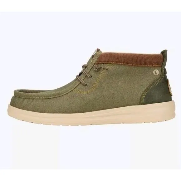 Hey Dude Men's Size 12 Wally Mid GripR Workwear Dusty Olive Shoes New
