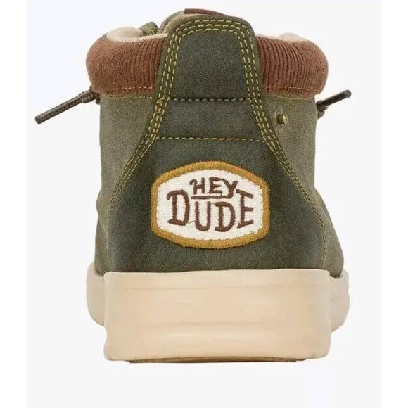 Hey Dude Men's Size 12 Wally Mid GripR Workwear Dusty Olive Shoes New