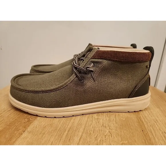 Hey Dude Men's Wally Mid GripR Workwear Dusty Olive Shoes NIB! 2024 Size M10