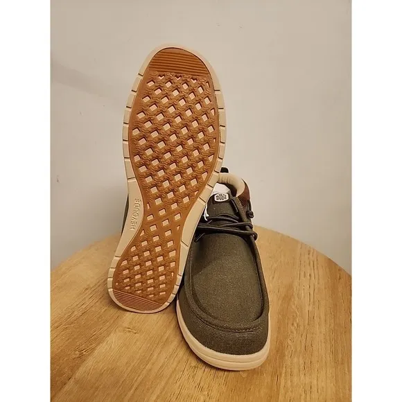 Hey Dude Men's Wally Mid GripR Workwear Dusty Olive Shoes NIB! 2024 Size M10