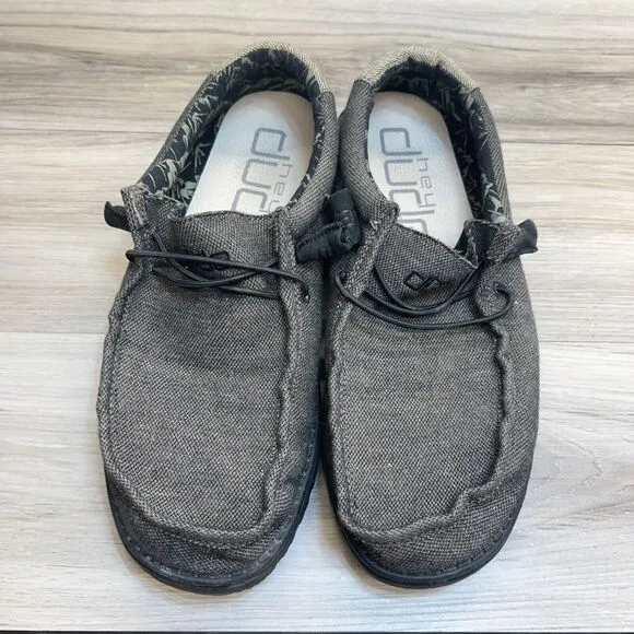 Hey Dude Wally Canyon Gray Men’s Size 10 Shoes Lightweight Slip On Comfort