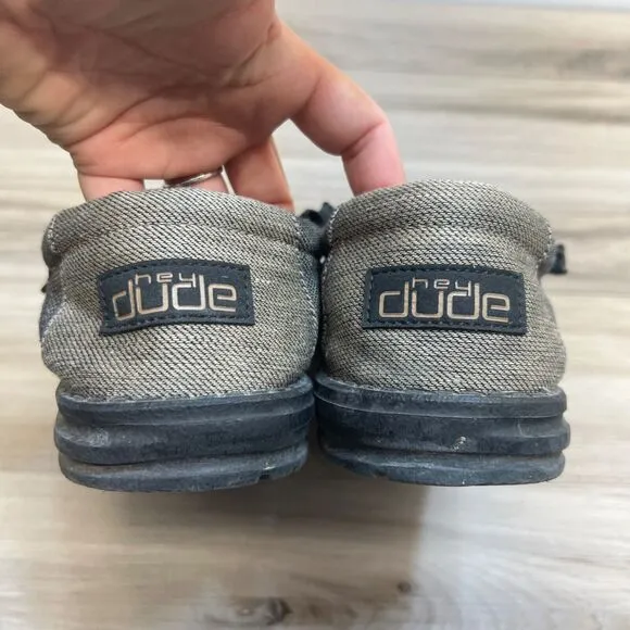 Hey Dude Wally Canyon Gray Men’s Size 10 Shoes Lightweight Slip On Comfort