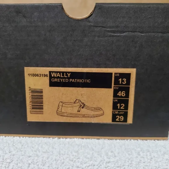 Hey Dude Wally Greyed Patriotic Mens Shoes