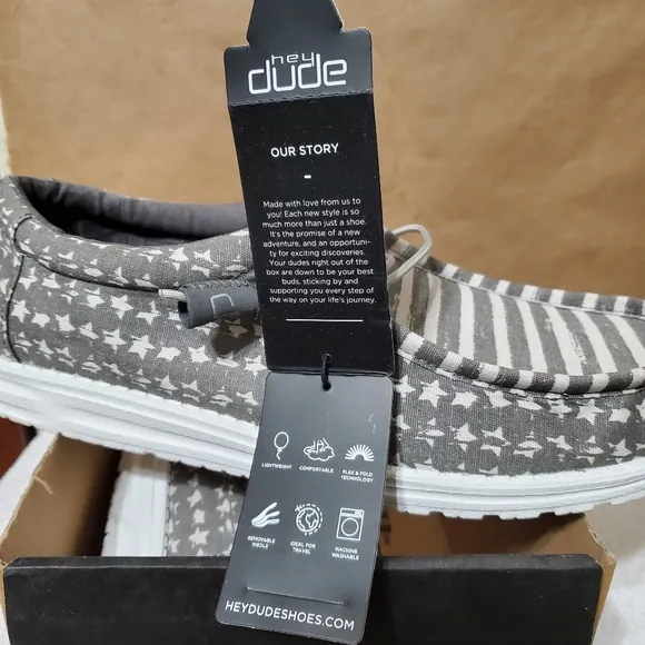 Hey Dude Wally Greyed Patriotic Mens Shoes