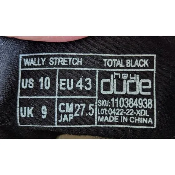 Hey Dude Wally Stretch Men's Comfortable &amp; Light-Weight Shoes  Sz 10