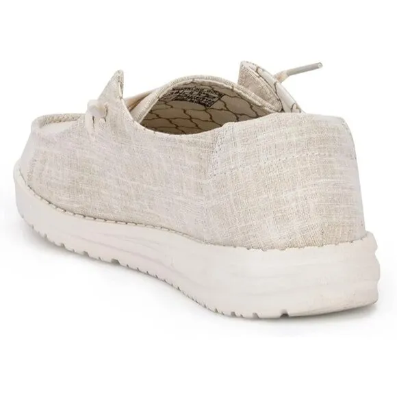 Hey Dude Wendy Sparkling Gold Glitter Slip On Low Top Comfort Shoe NIB size 7