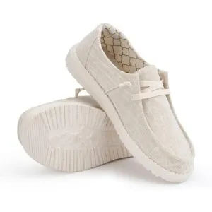 Hey Dude Wendy Sparkling Gold Glitter Slip On Low Top Comfort Shoe NIB size 7