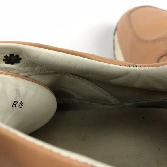 HOGAN INTERACTIVE Nude Brown Leather Sneakers Thick Sole Shoes Womens US 8.5